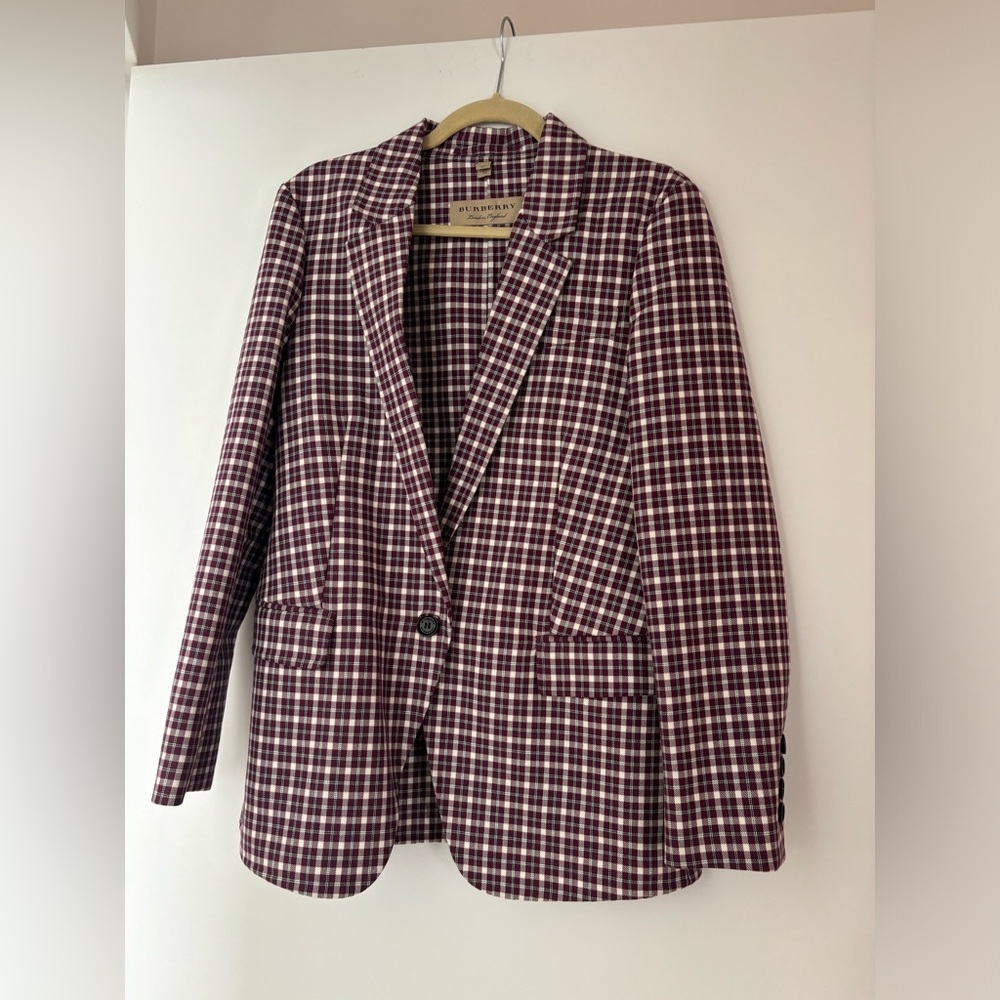 Burberry check cotton blazer
